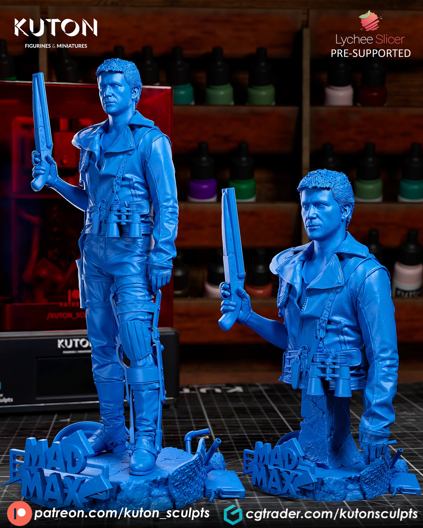 Mad Max Statue / Bust 3d Printed 10 scale