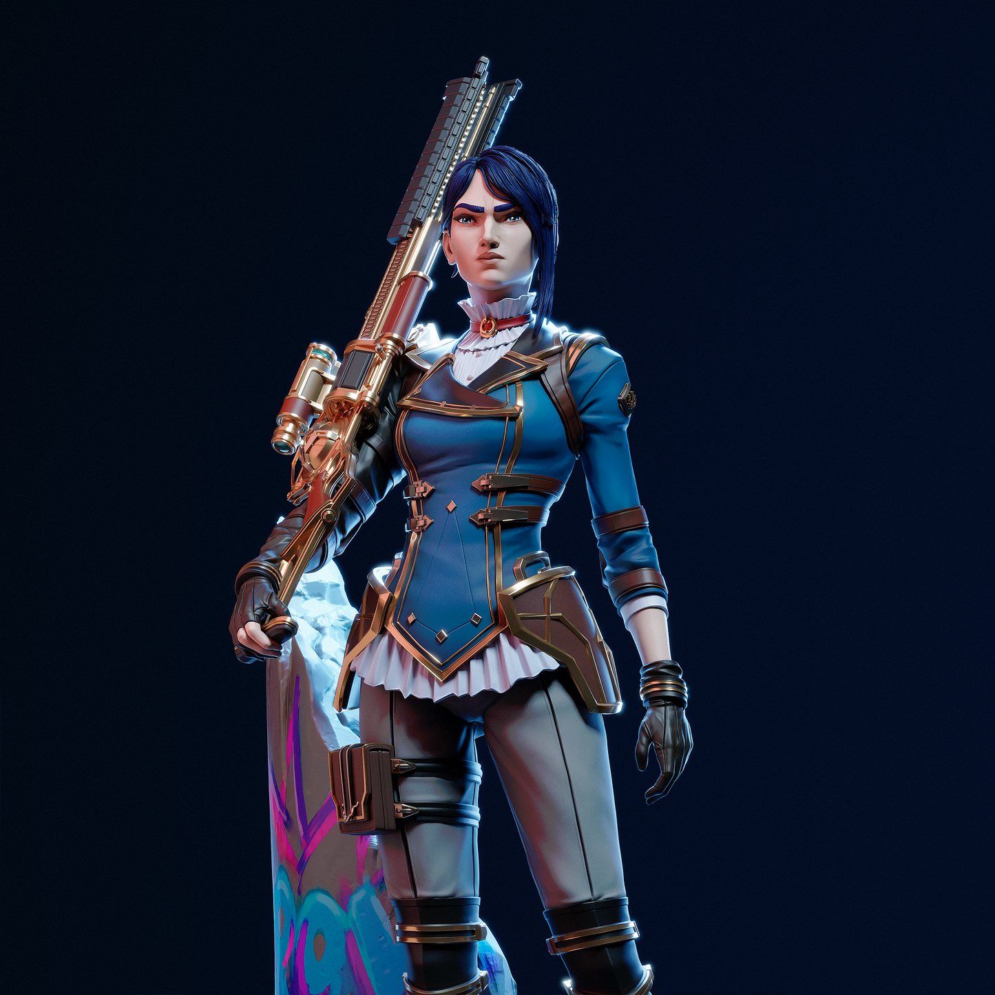 Caitlyn - Arcane - 3D Printed Model Statue 9 Scale and 6 Scale