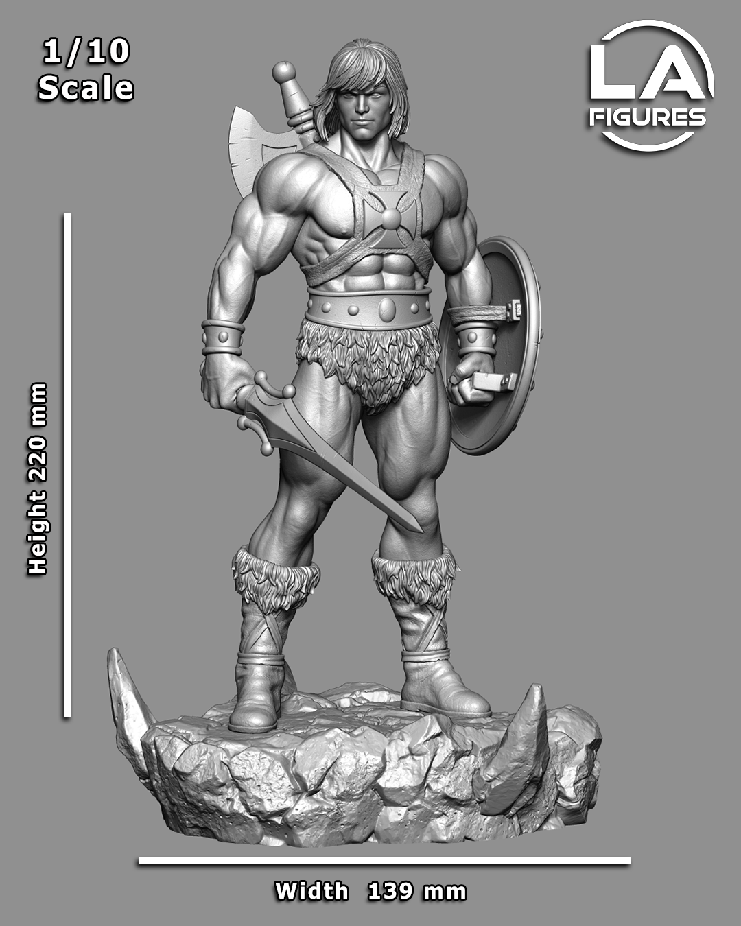 He-Man Statue (Fan Art) 10 or 12 scale 220mm - 3D Print
