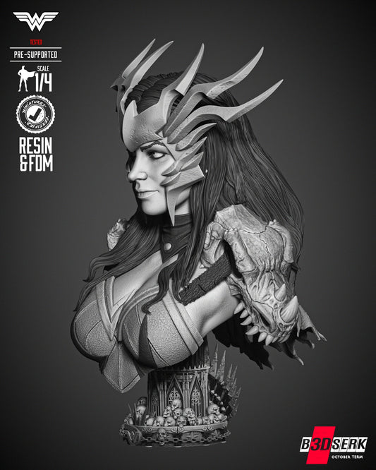 Wonder Woman Death Metal (Bust) - 3d Print - 4 and 8 Scale - Fan Art
