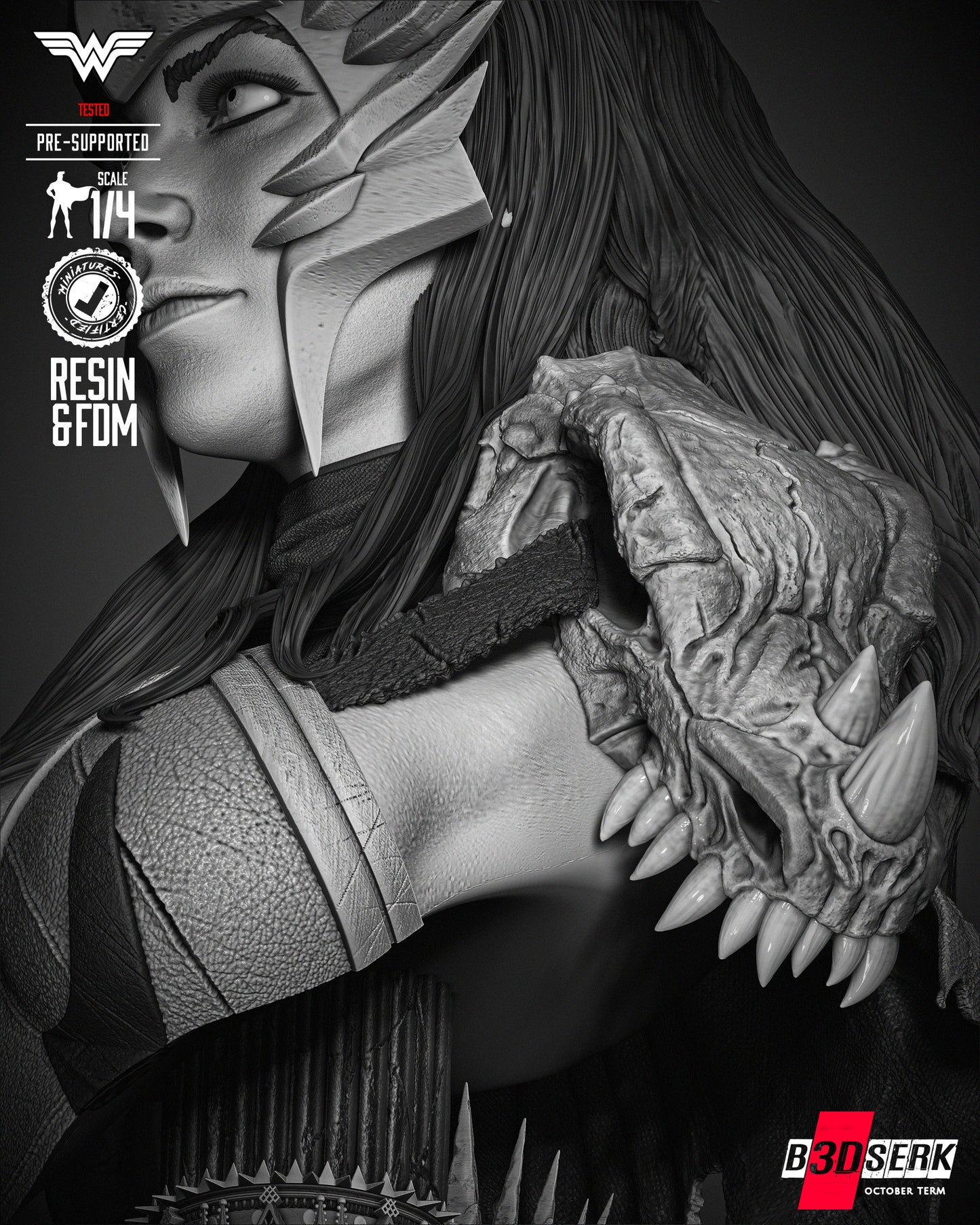 Wonder Woman Death Metal (Bust) - 3d Print - 4 and 8 Scale - Fan Art