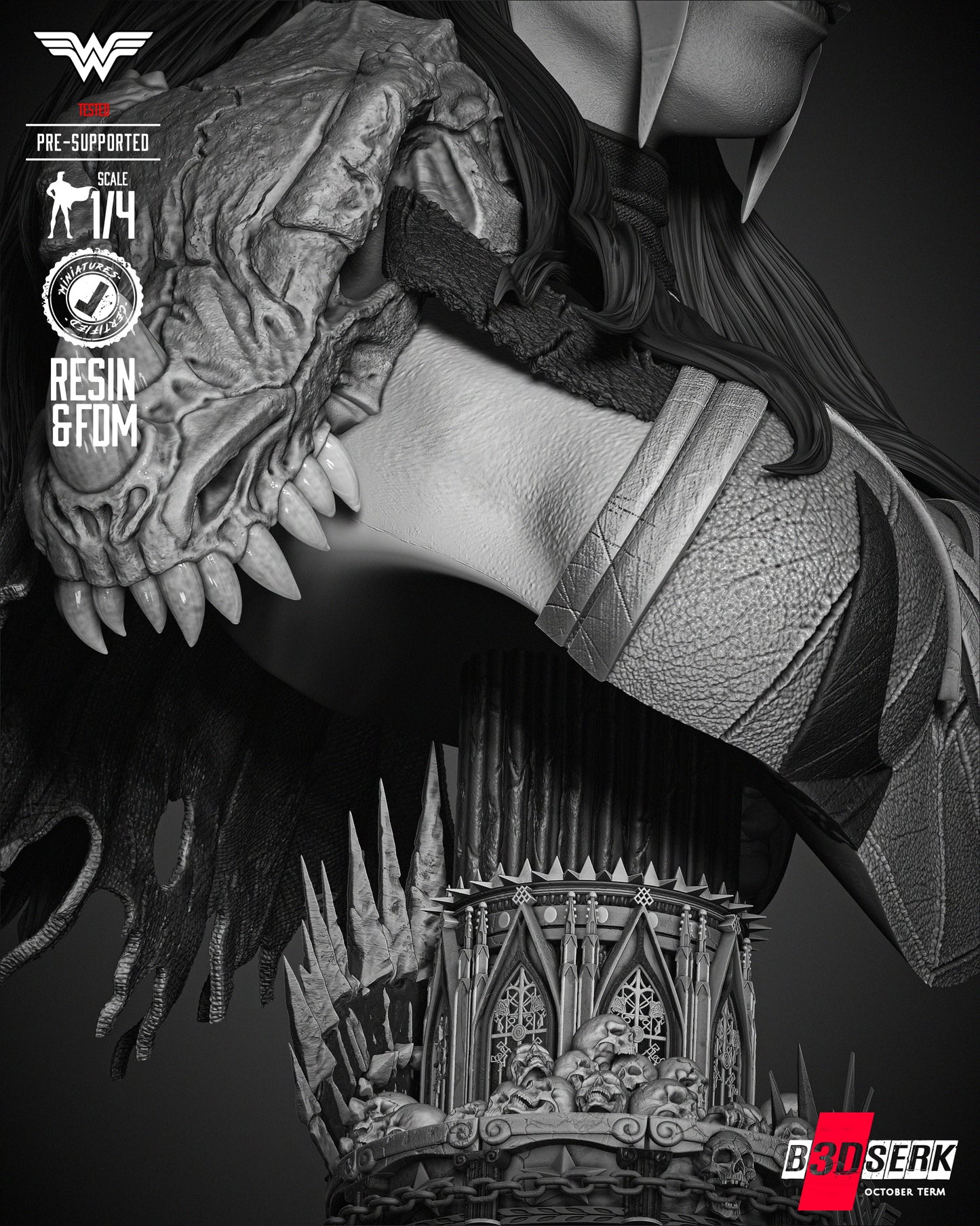 Wonder Woman Death Metal (Bust) - 3d Print - 4 and 8 Scale - Fan Art