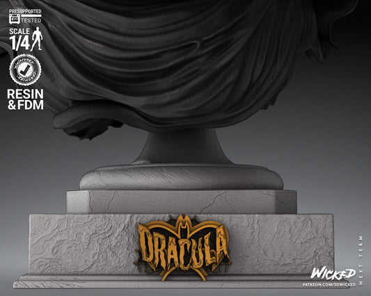 Dracula (Fan Art) BUST - 4 or 8 scale (290mm or 145mm) - 3D Print