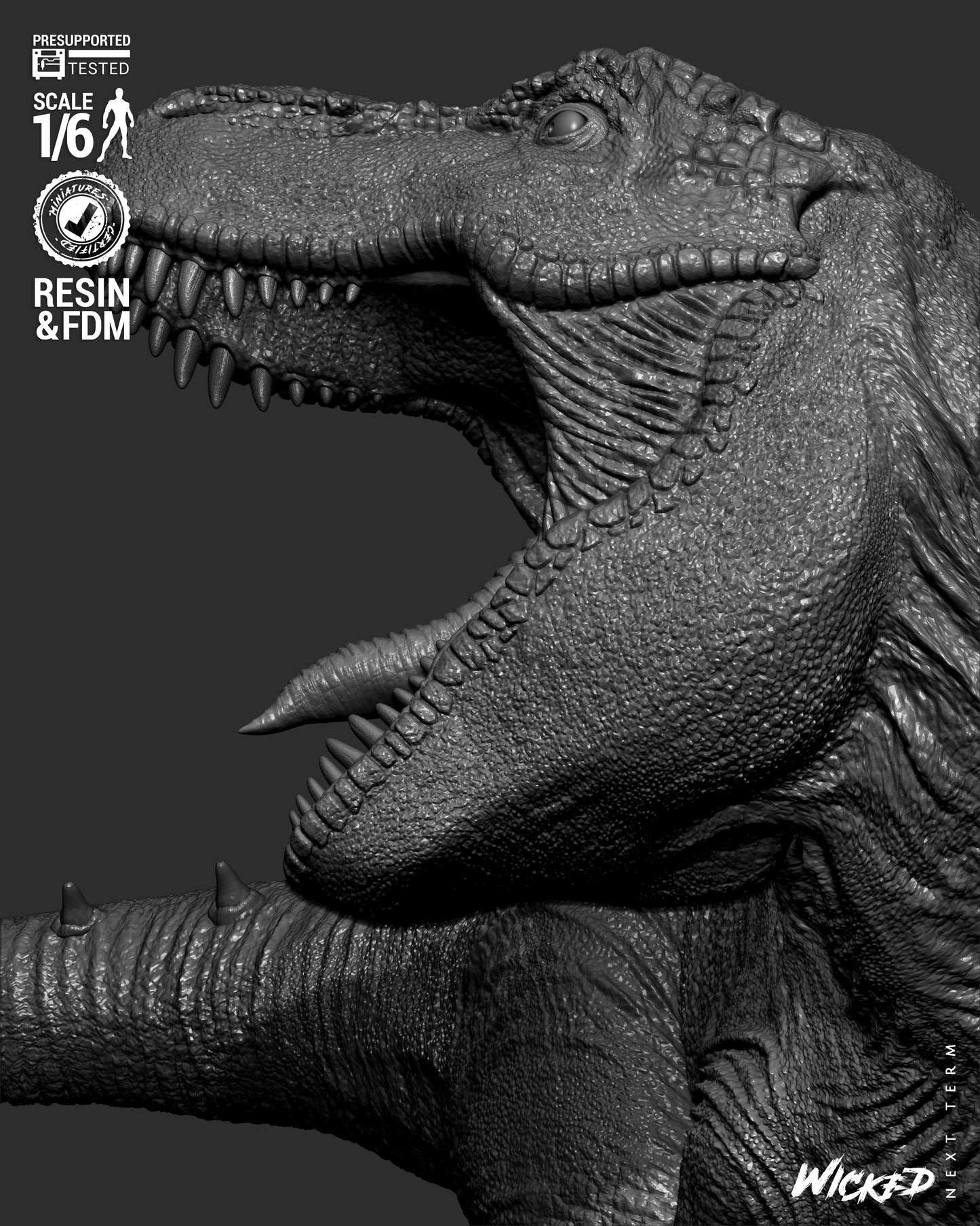 Lara Croft (T-Rex) Sculpt - 1:6 and 1:12 scale 3d Printed Model Kit