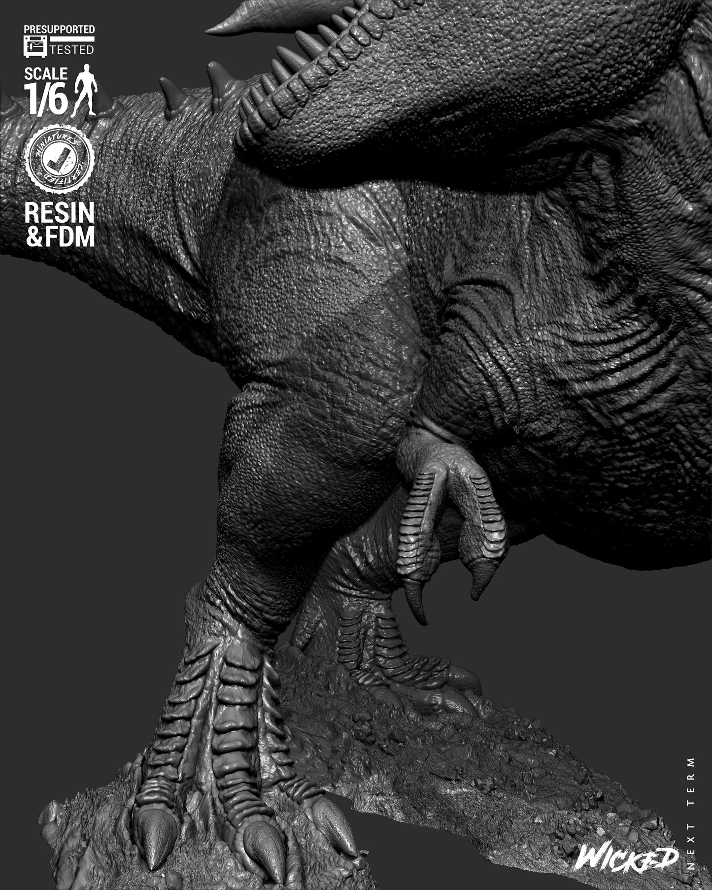 Lara Croft (T-Rex) Sculpt - 1:6 and 1:12 scale 3d Printed Model Kit