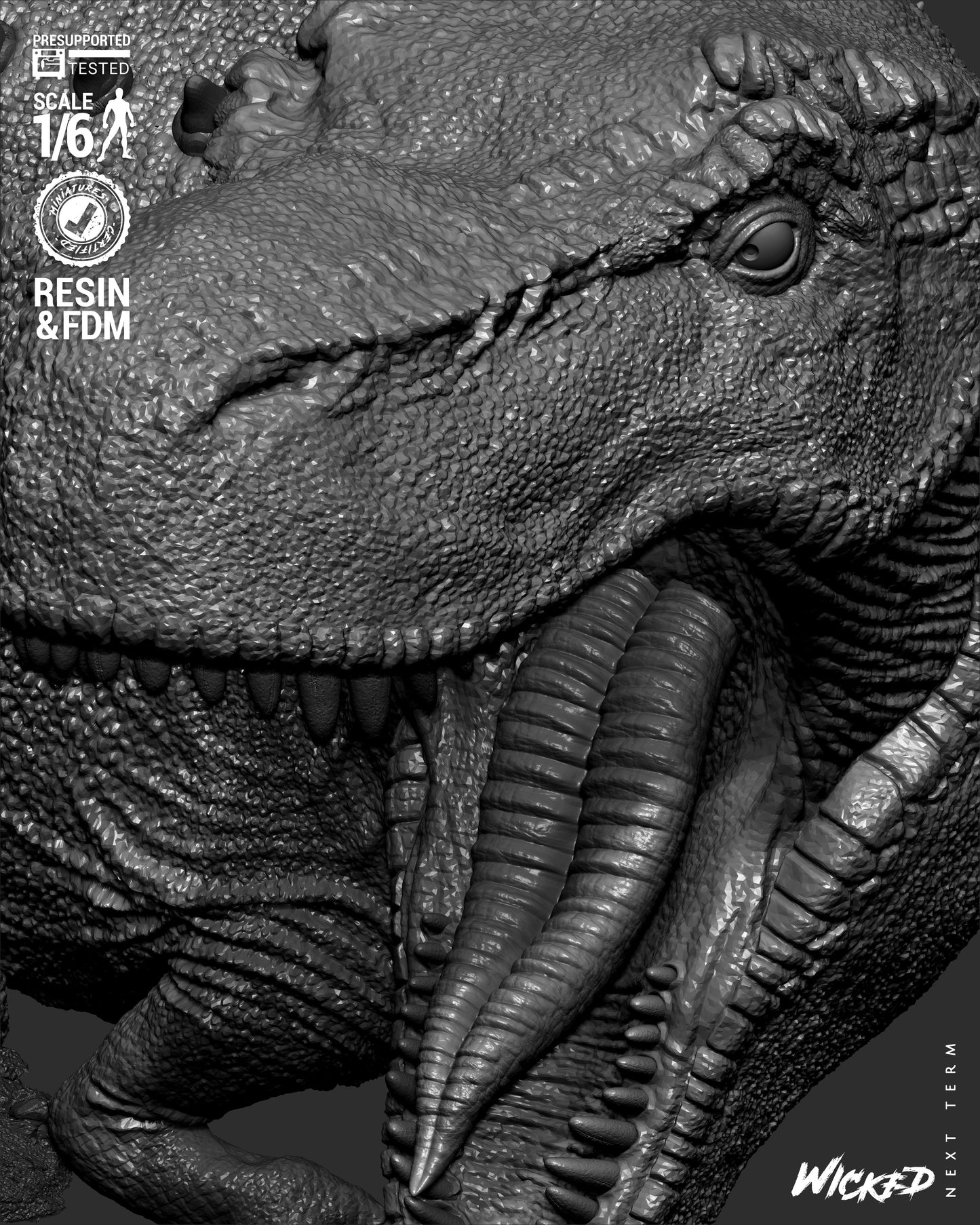 Lara Croft (T-Rex) Sculpt - 1:6 and 1:12 scale 3d Printed Model Kit