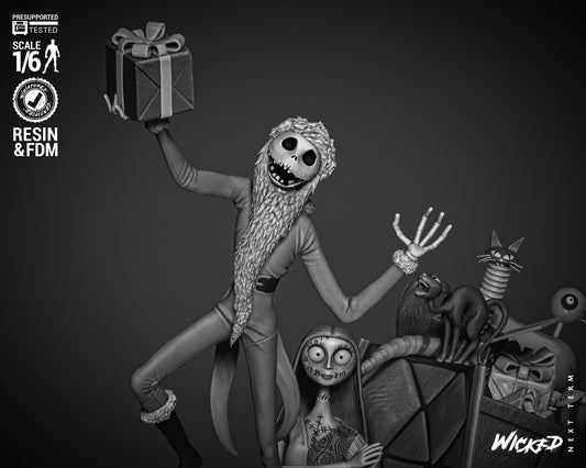 Jack Skellington & Sally Diorama - Nightmare before Christmas - 3d Printed Statue