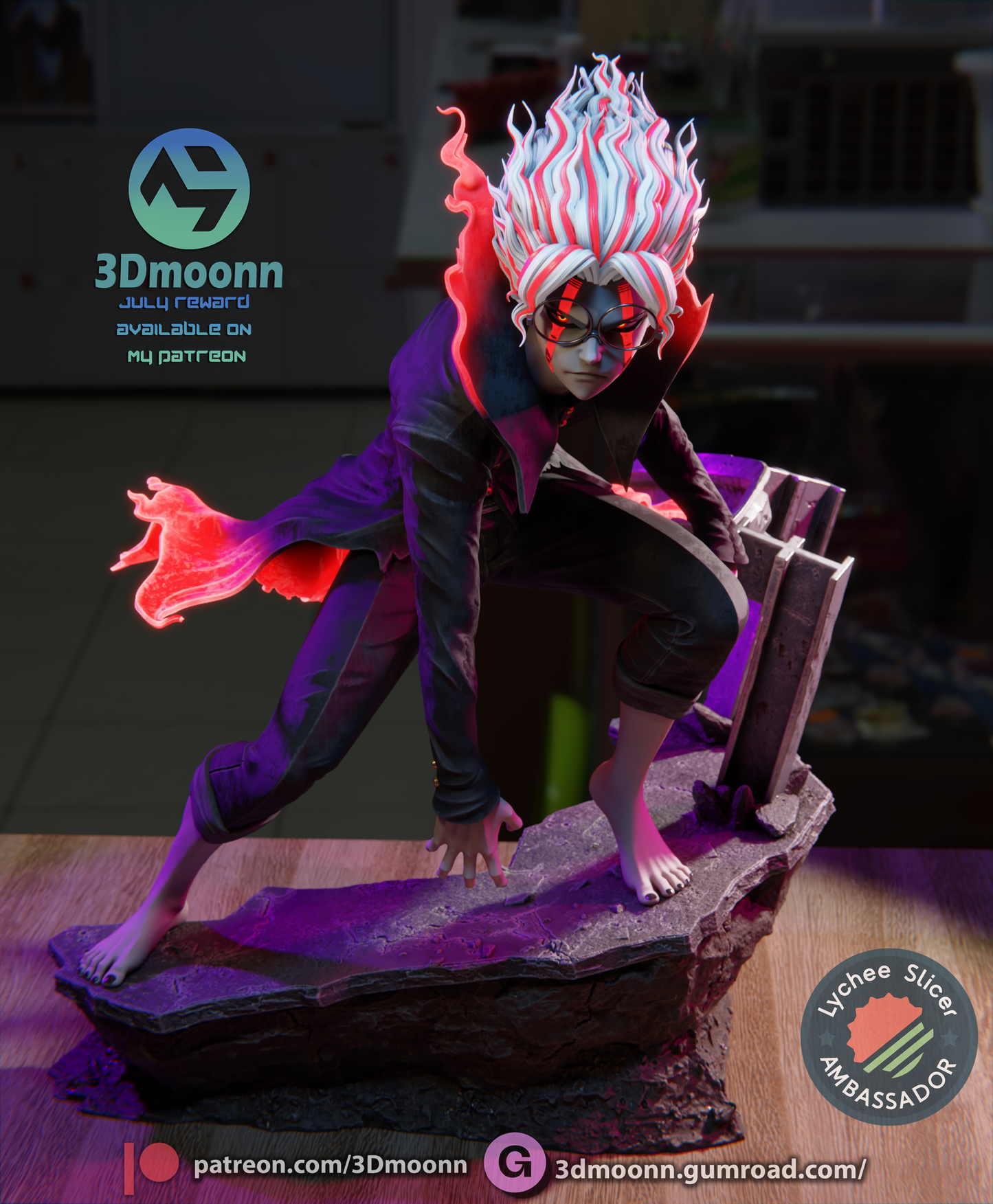 Okarun (Dandadan) Statue - Fan Art - 3D Print Kit