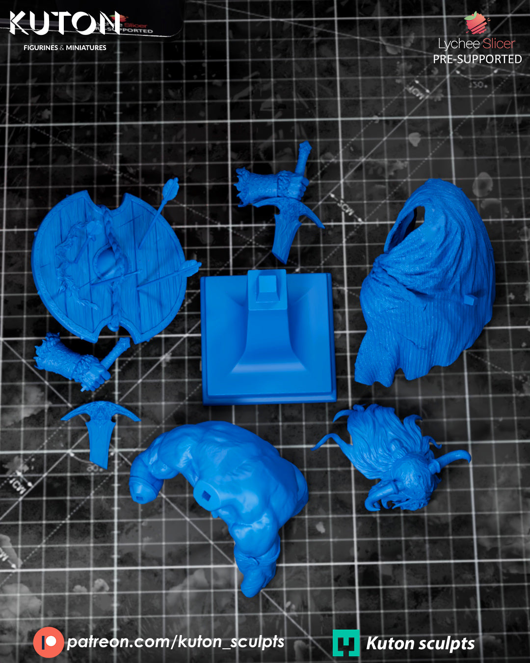 Draven Statue / Bust - Viking Warrior - 3D Print Model Kit