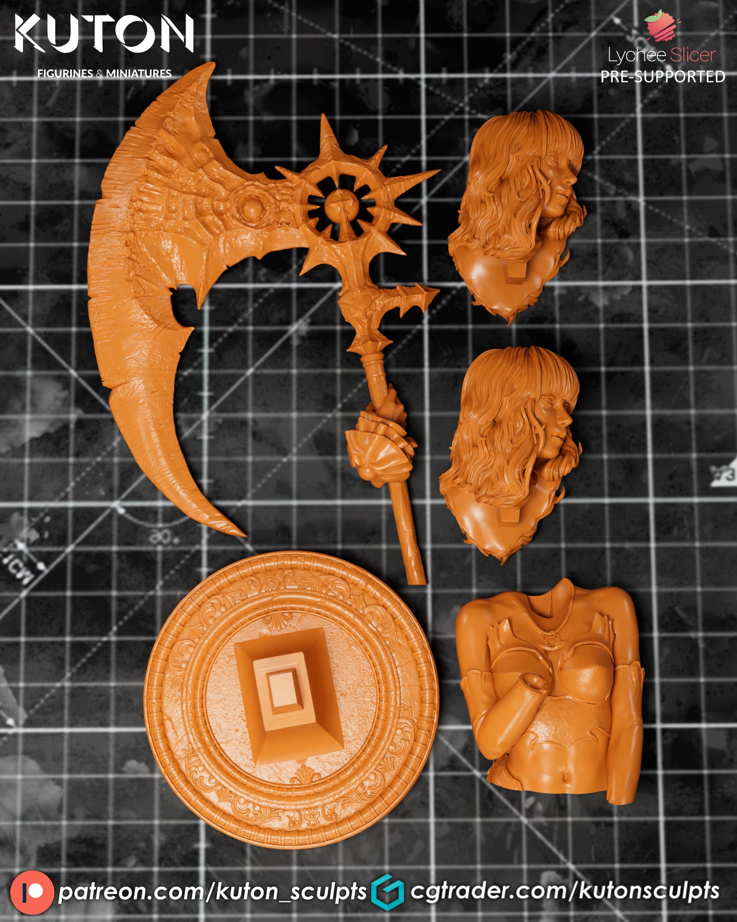 Kaelira - 3D printed Statue (1:10) and Bust Model Kit