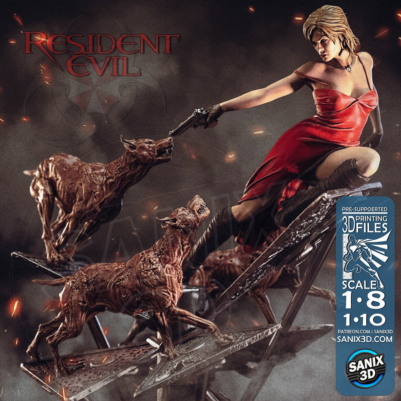 Alice Resident Evil - 3D Model Statue Kit - 8 and 10 scale