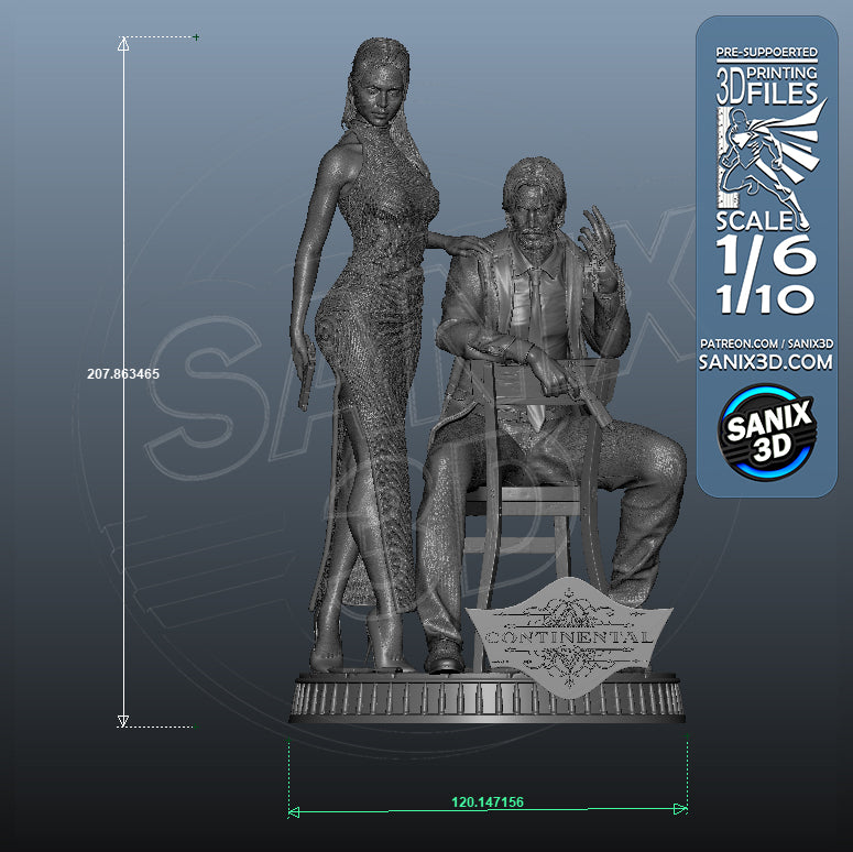 John & Eve (Ballerina) Fan Art - Sanix3D - 1:6 - 1:10 scale