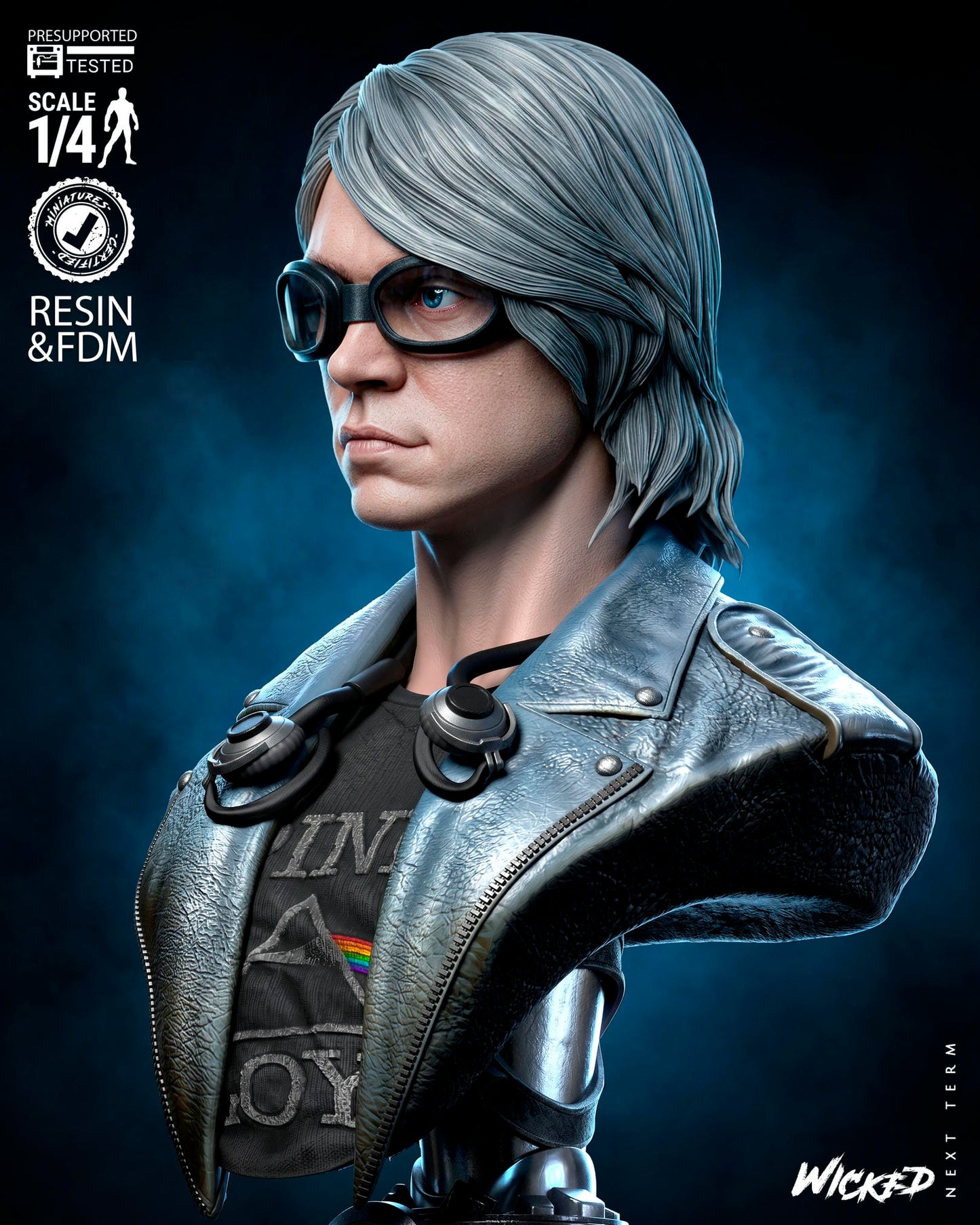 Quicksilver (Peter Maximoff) Bust -3d Printed Model Kit - Fan Art