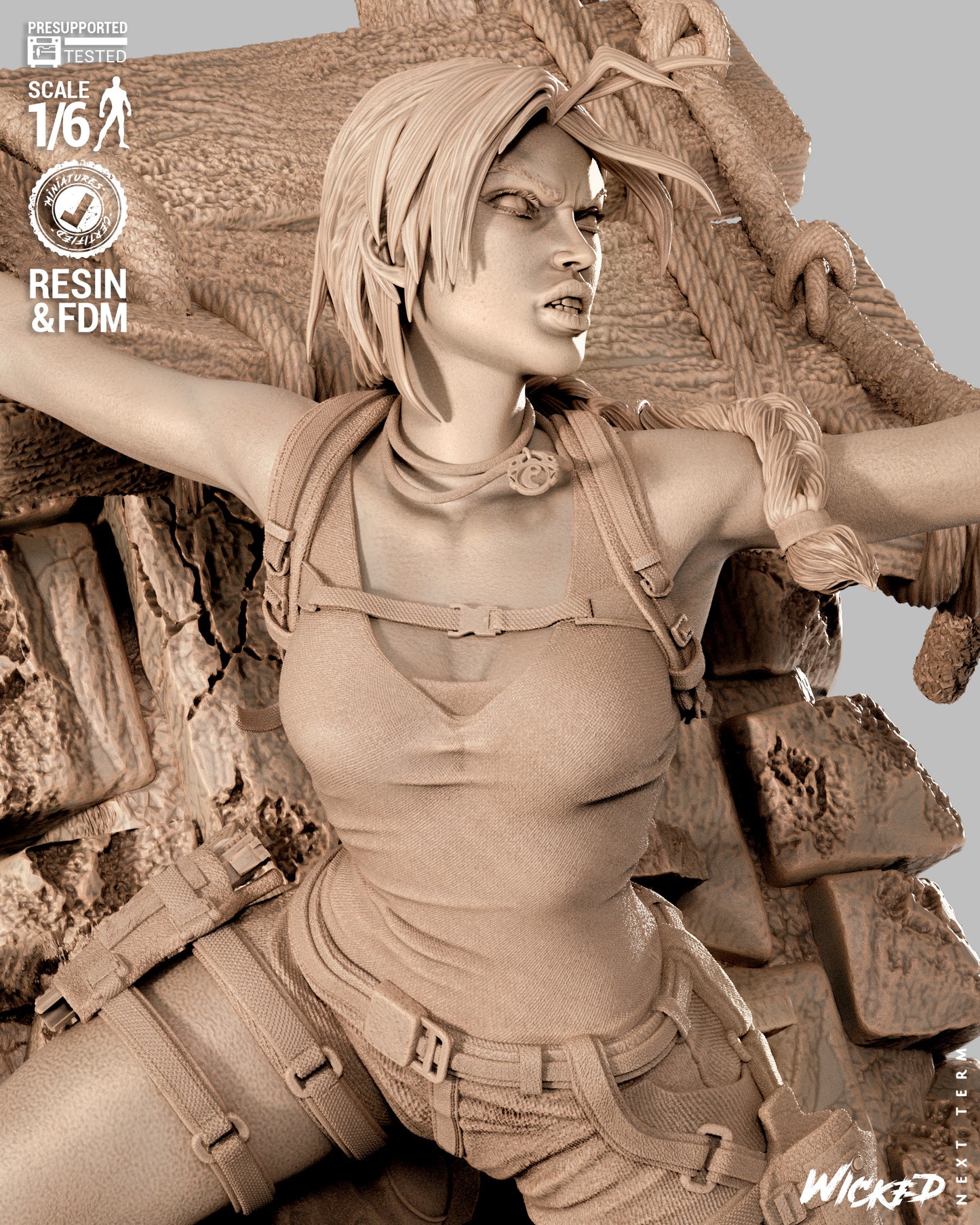 Lara Croft (Fan Art) Sculpt - 1:6 and 1:12 scale 3d Printed Model Kit