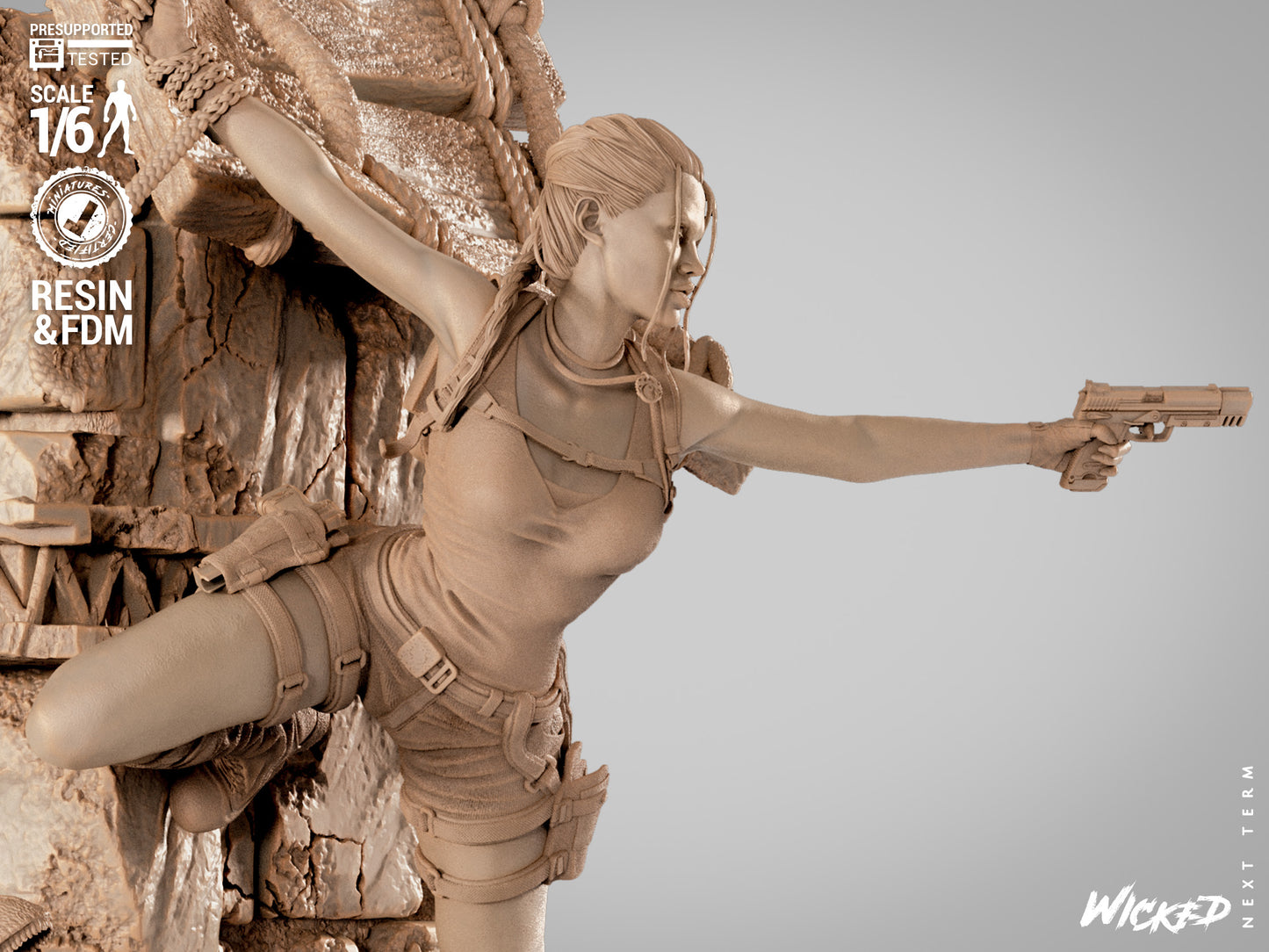 Lara Croft (Fan Art) Sculpt - 1:6 and 1:12 scale 3d Printed Model Kit