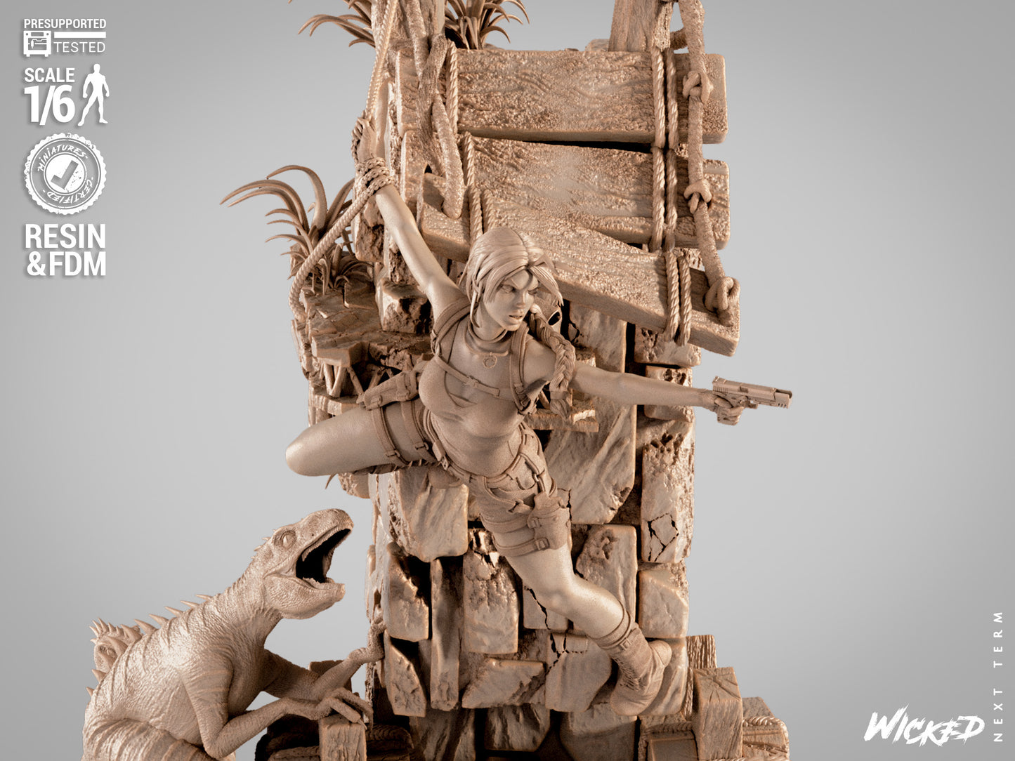 Lara Croft (Fan Art) Sculpt - 1:6 and 1:12 scale 3d Printed Model Kit