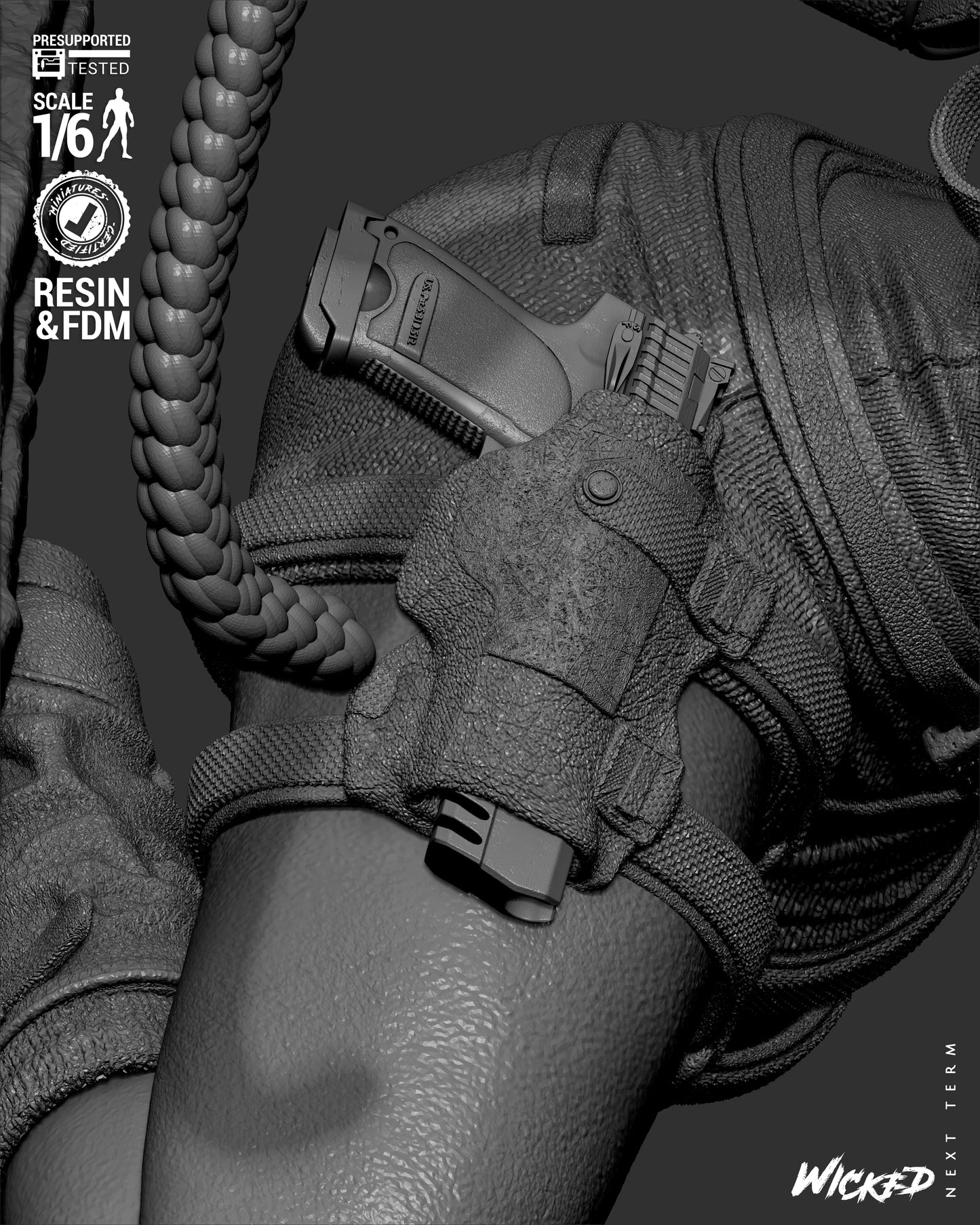 Lara Croft (Fan Art) Sculpt - 1:6 and 1:12 scale 3d Printed Model Kit