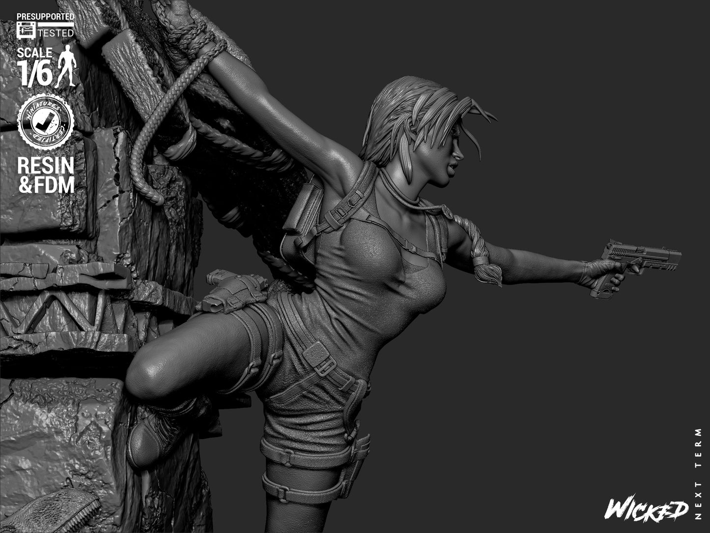 Lara Croft (Fan Art) Sculpt - 1:6 and 1:12 scale 3d Printed Model Kit