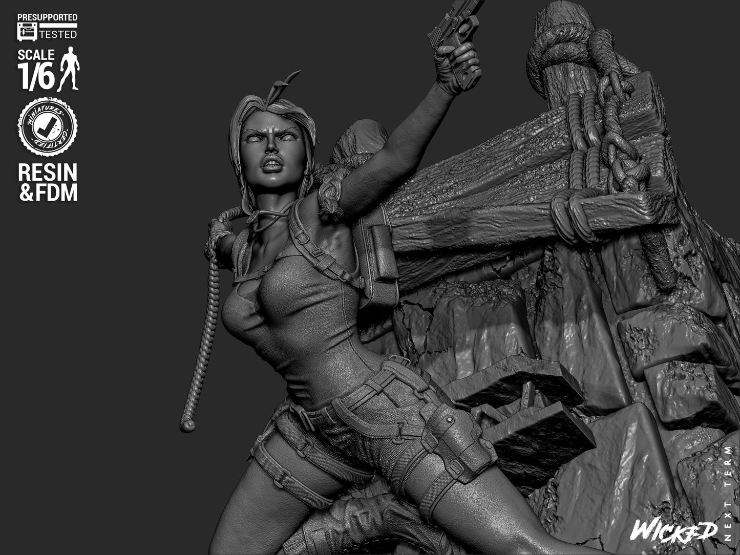 Lara Croft (Fan Art) Sculpt - 1:6 and 1:12 scale 3d Printed Model Kit