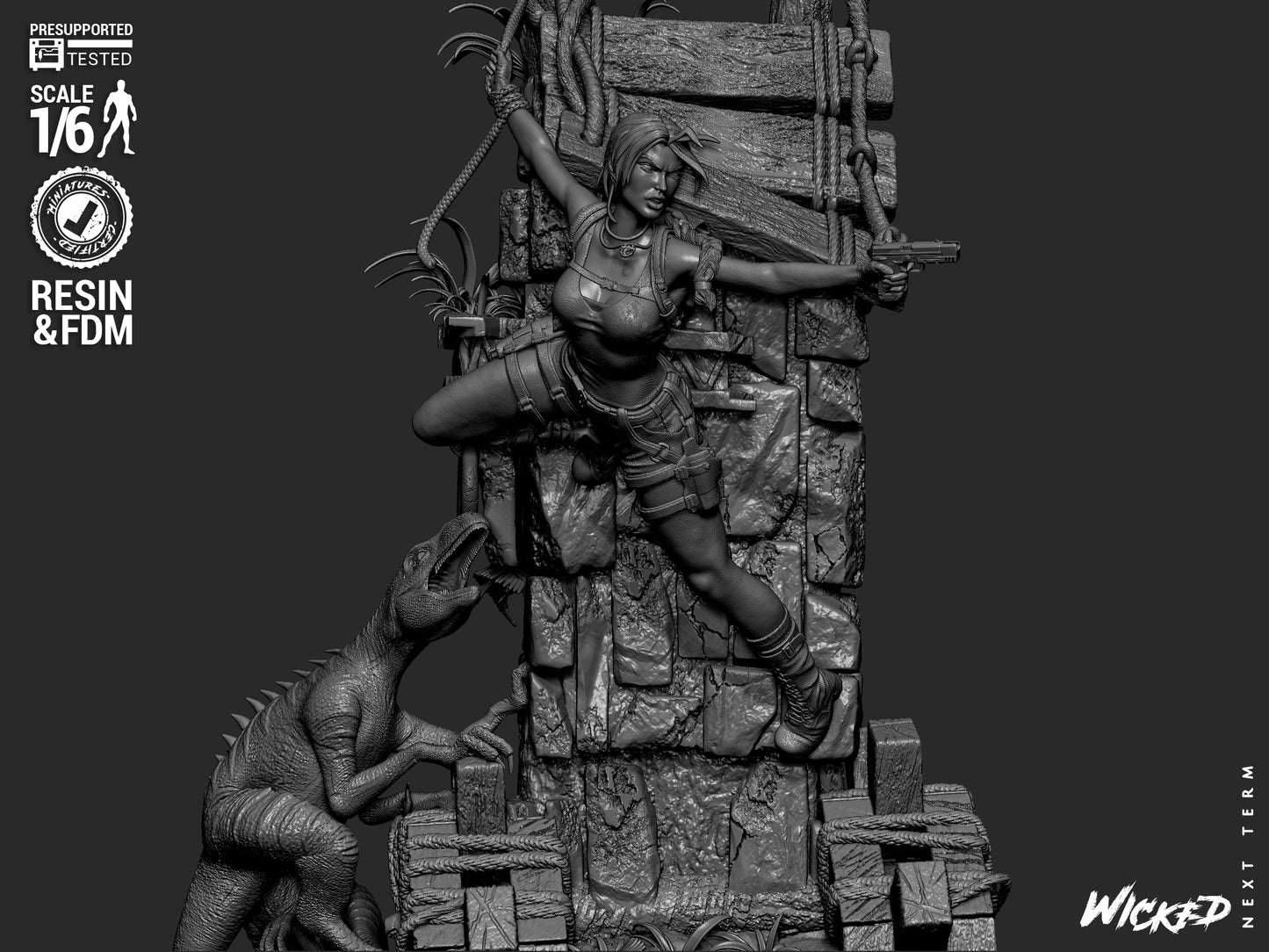 Lara Croft (Fan Art) Sculpt - 1:6 and 1:12 scale 3d Printed Model Kit