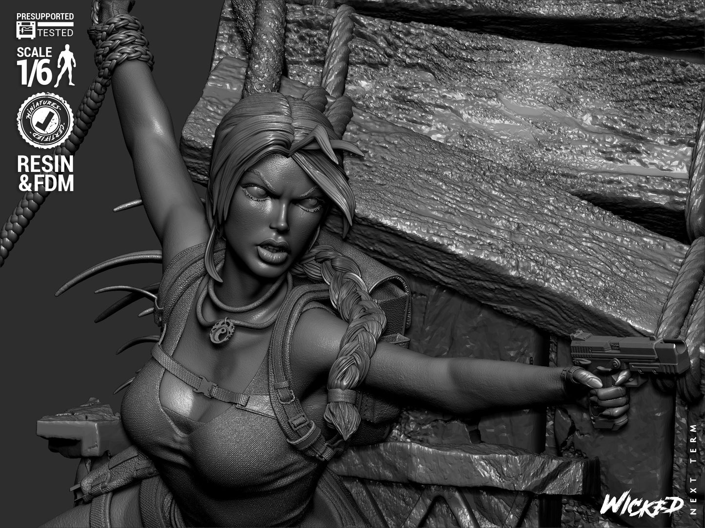 Lara Croft (Fan Art) Sculpt - 1:6 and 1:12 scale 3d Printed Model Kit
