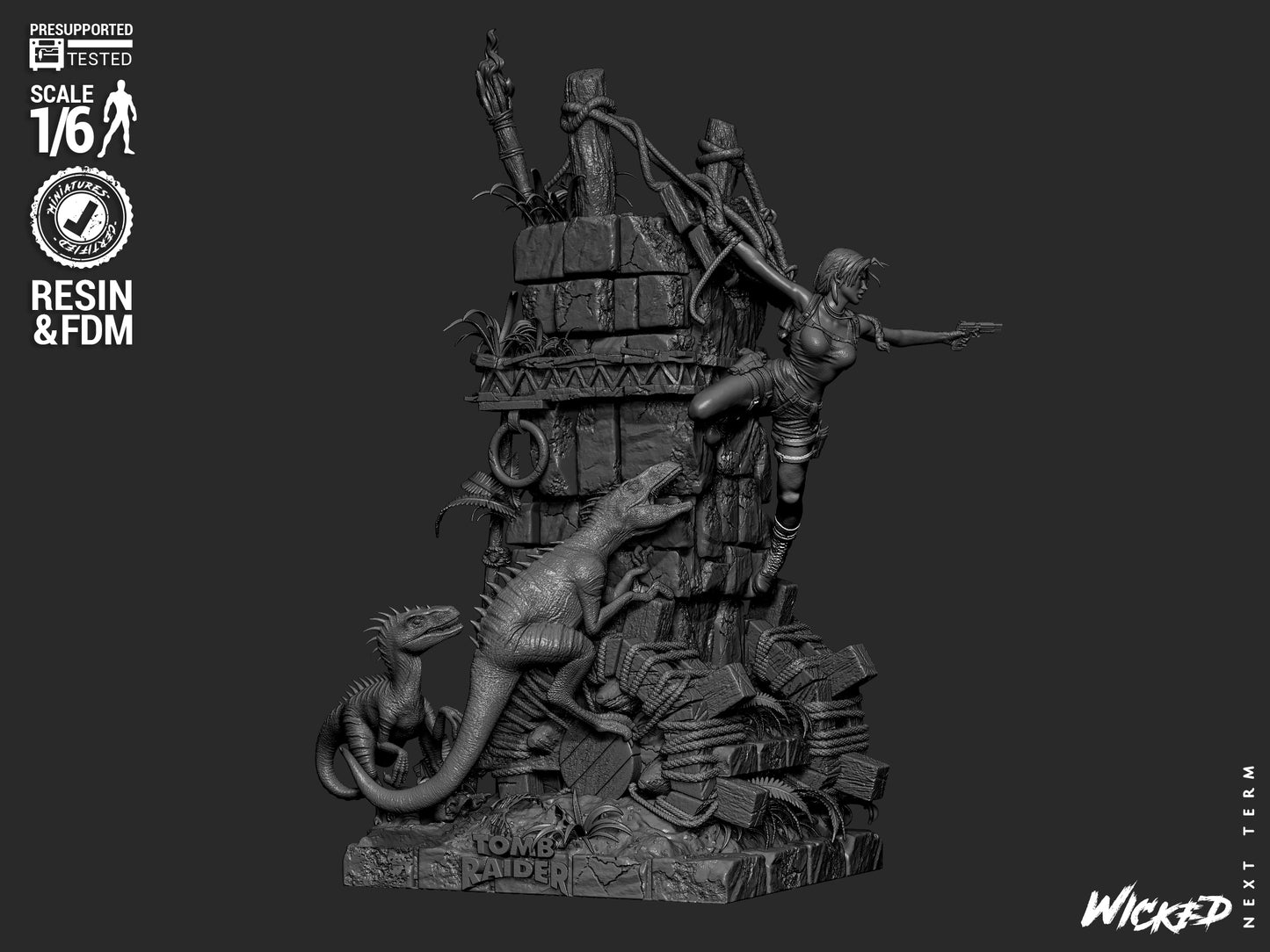 Lara Croft (Fan Art) Sculpt - 1:6 and 1:12 scale 3d Printed Model Kit
