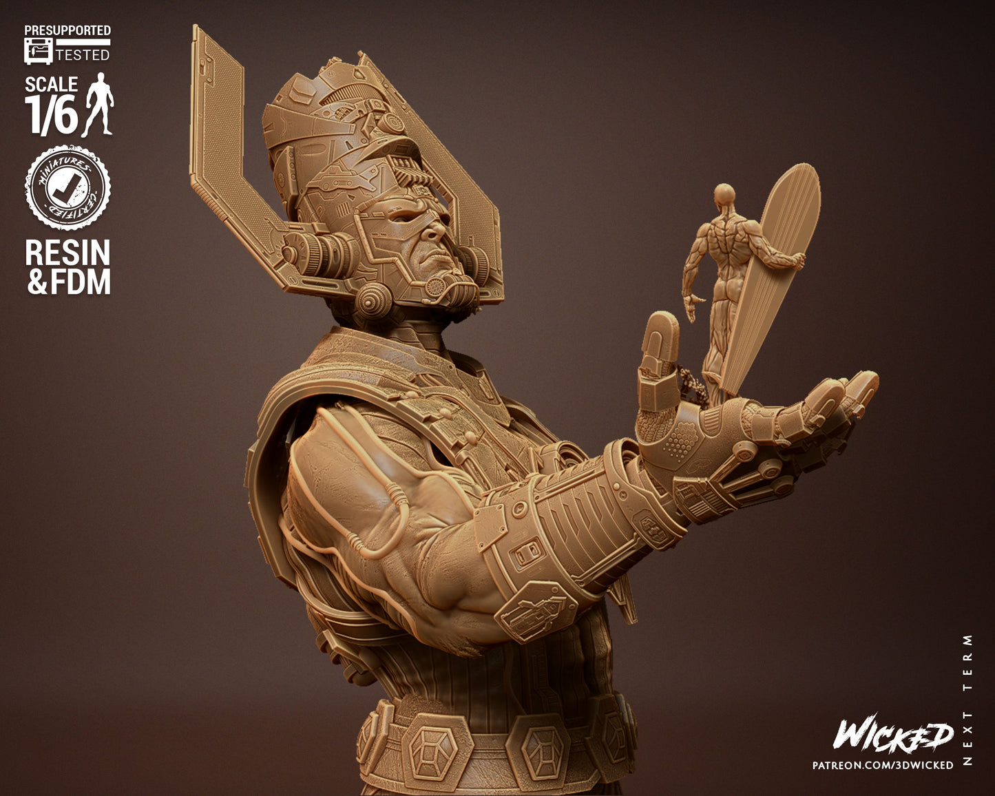 Galactus Statue (Fan Art) - 12 or 10 scale 3d Printed Statue