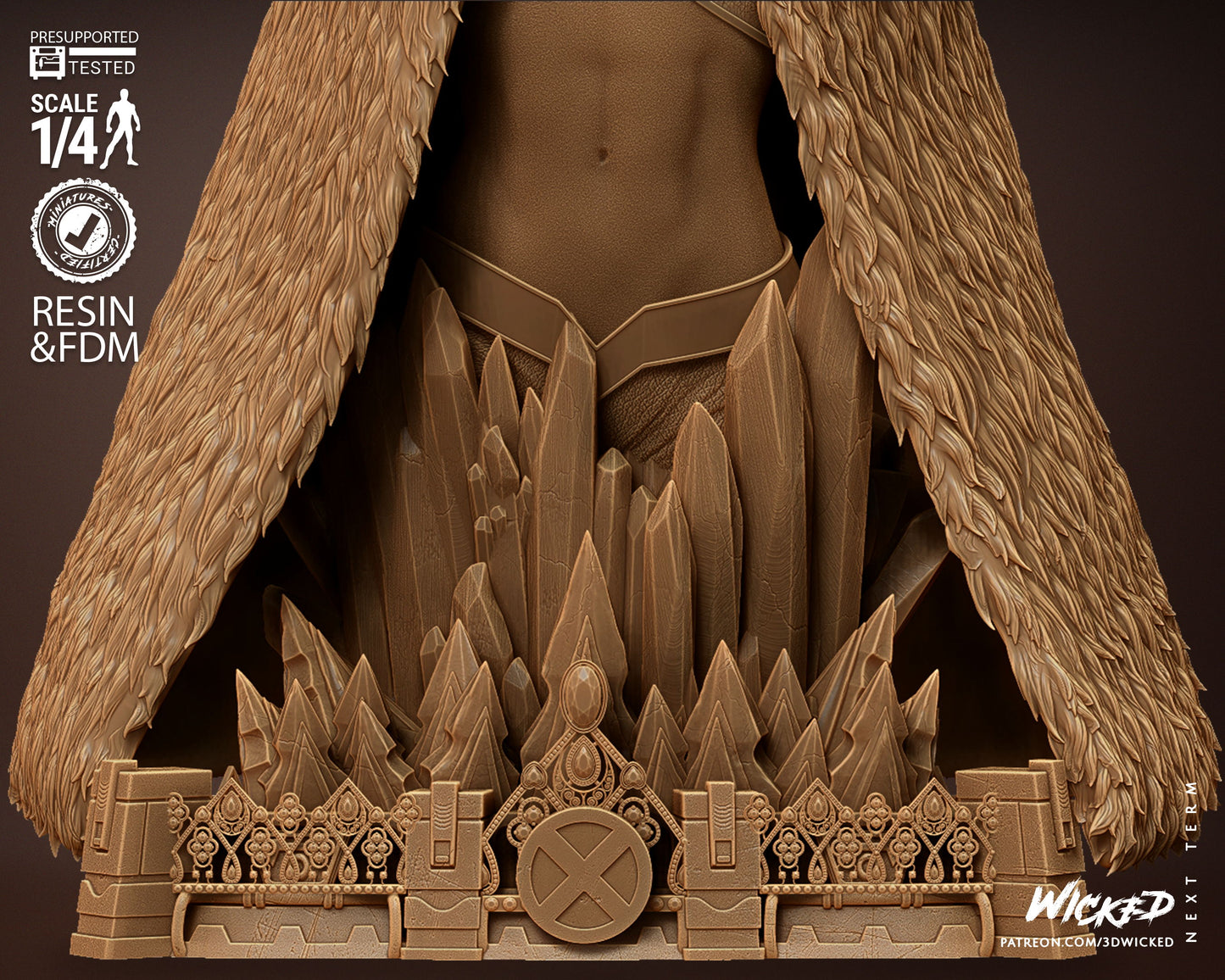 Emma Frost Snow Queen Bust - 4 or 8 scale (300mm or 150mm) 3D Print Kit Fan Art