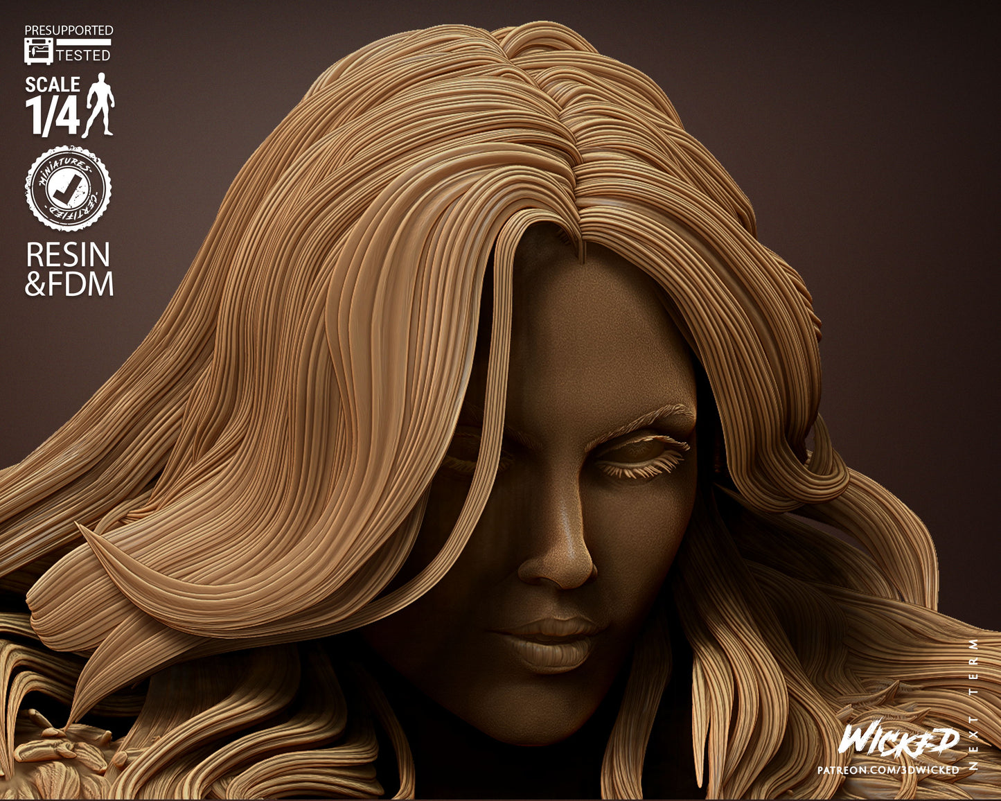 Emma Frost Snow Queen Bust - 4 or 8 scale (300mm or 150mm) 3D Print Kit Fan Art
