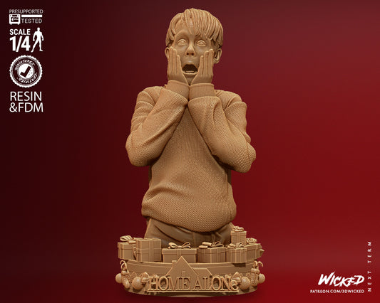 Home Alone - Kevin Bust - 3D Printed Model Kit 4 Scale 8 Scale