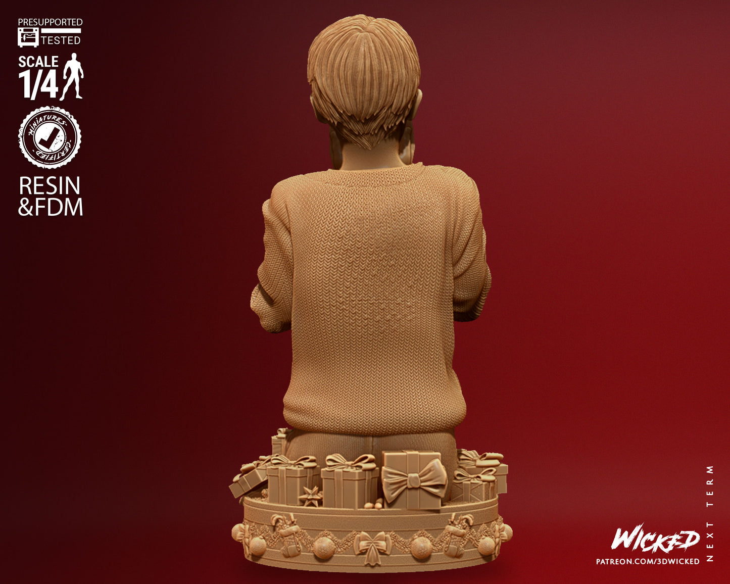 Home Alone - Kevin Bust - 3D Printed Model Kit 4 Scale 8 Scale