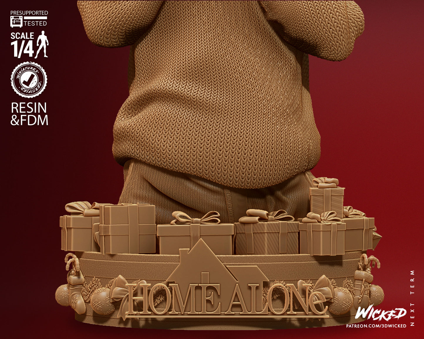 Home Alone - Kevin Bust - 3D Printed Model Kit 4 Scale 8 Scale