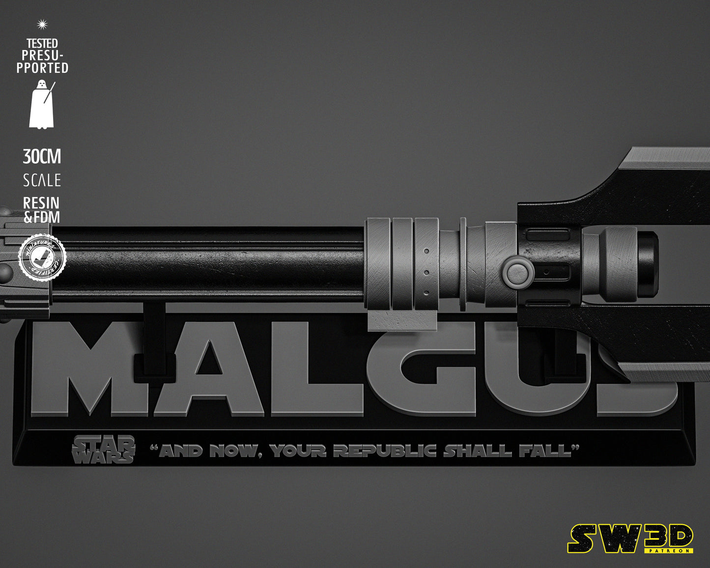 Darth Malgus Lightsaber (Star Wars) Fan Art - 3D Printed