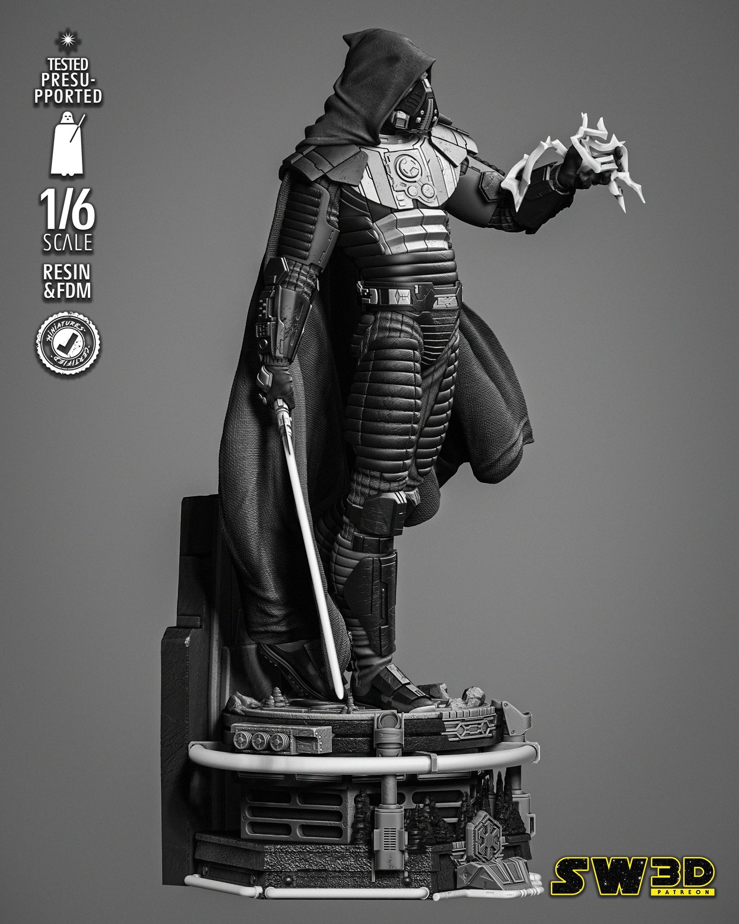 Darth Malgus Sculpture (Star Wars) Fan Art - 6th or 12th scale - 3D Printed