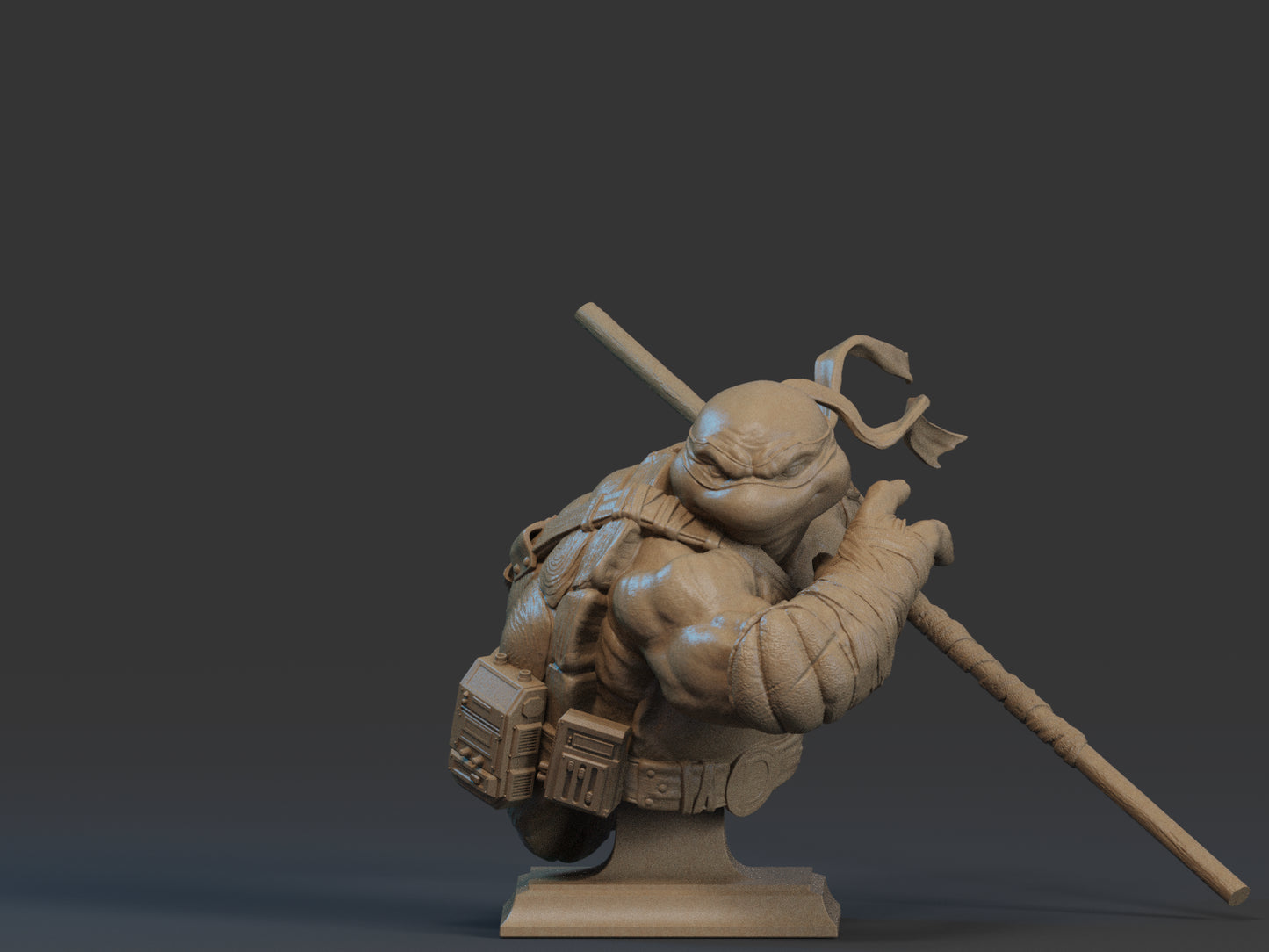 Donatello TNMT Bust - 3d Print - Ready to paint and Assemble, Base and Bust