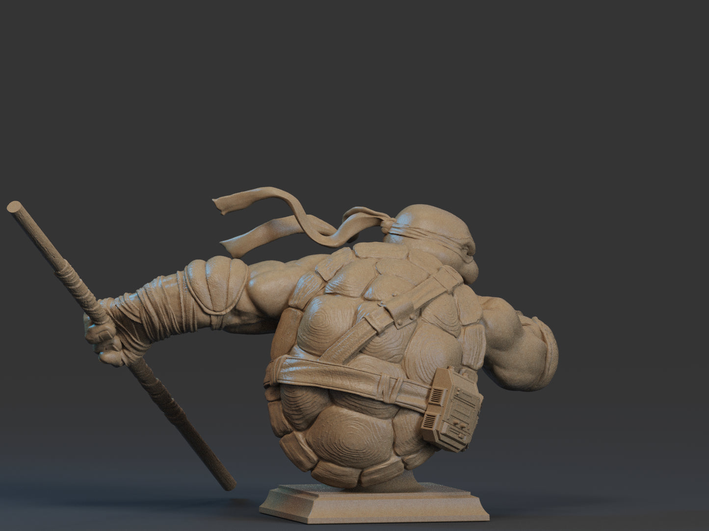 Donatello TNMT Bust - 3d Print - Ready to paint and Assemble, Base and Bust