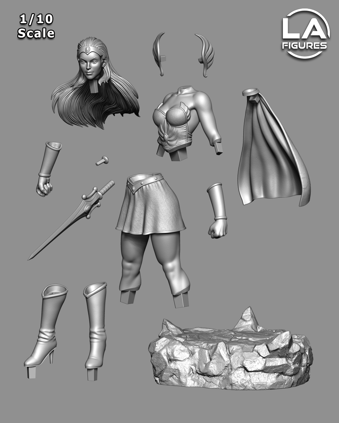 She-ra (He-Man) Statue - Fan Art 10 or 12 scale 223mmmm - 3D Print