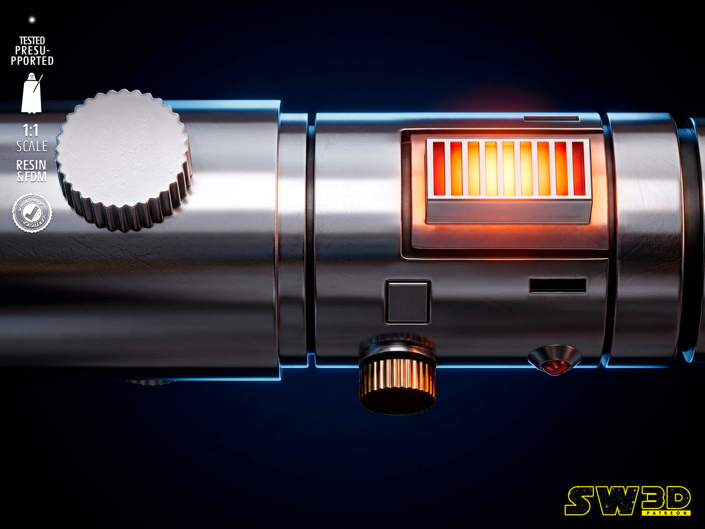 Aayla Lightsaber (Star Wars) - 3D printed model kit (Fan Art)