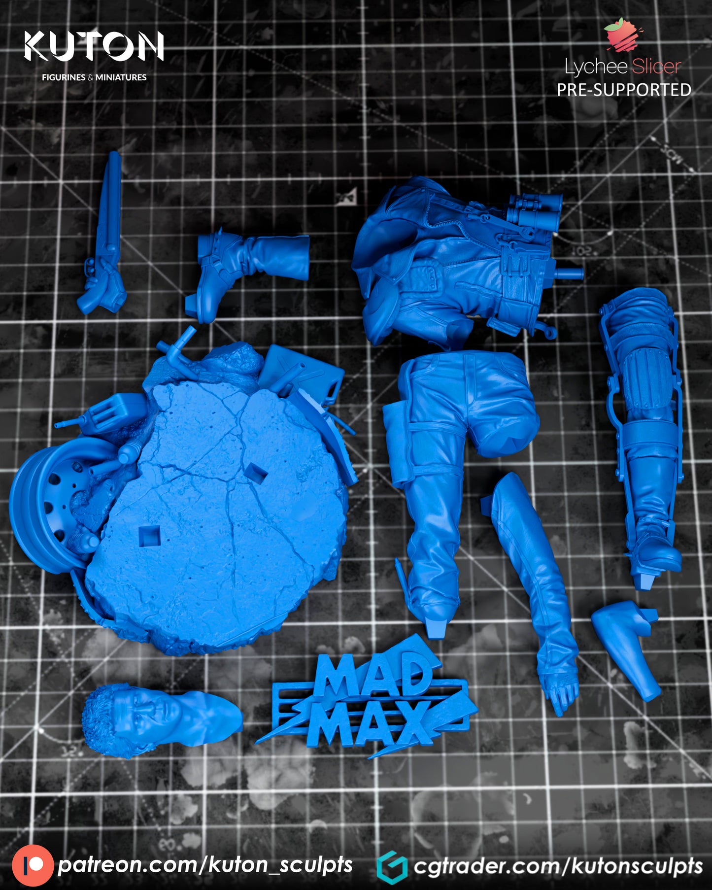 Mad Max Statue / Bust 3d Printed 10 scale