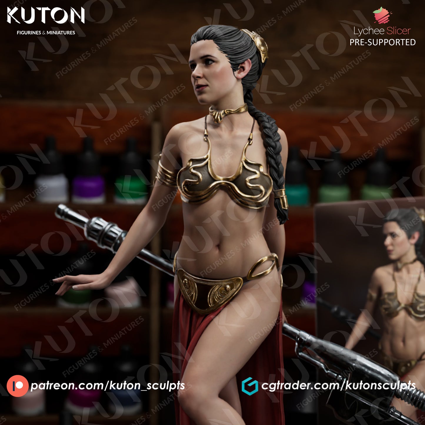 Princess Leia (Star Wars) 3D Printed model 160mm or 132mm - Fan Art