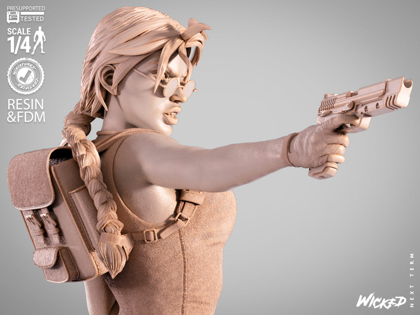 Lara Croft (Fan Art) Bust - 1:8 and 1:4 scale 3d Printed Model Kit