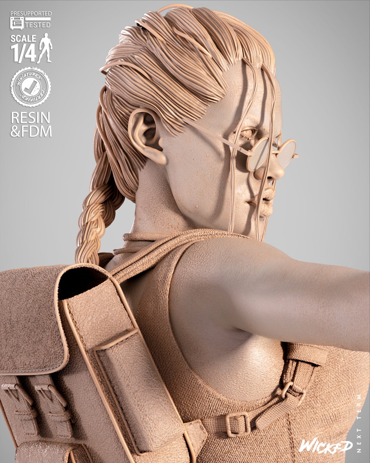 Lara Croft (Fan Art) Bust - 1:8 and 1:4 scale 3d Printed Model Kit