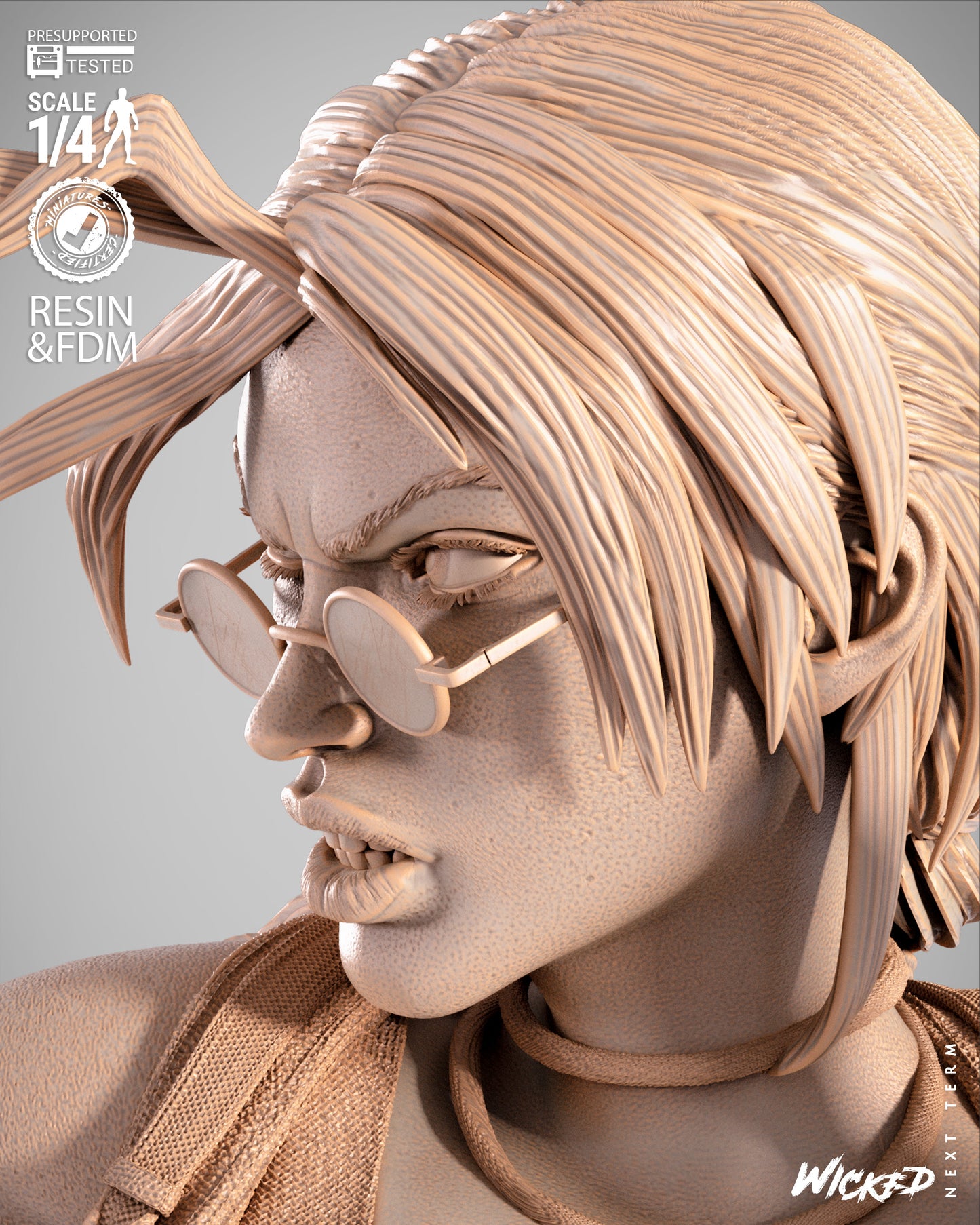 Lara Croft (Fan Art) Bust - 1:8 and 1:4 scale 3d Printed Model Kit