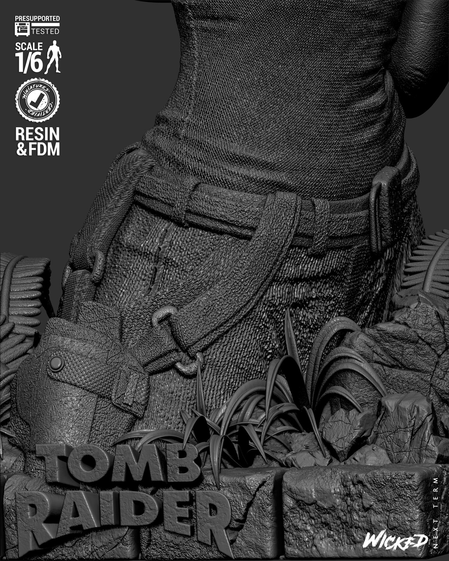 Lara Croft (Fan Art) Bust - 1:8 and 1:4 scale 3d Printed Model Kit