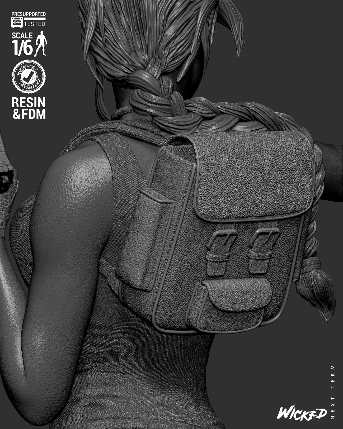 Lara Croft (Fan Art) Bust - 1:8 and 1:4 scale 3d Printed Model Kit