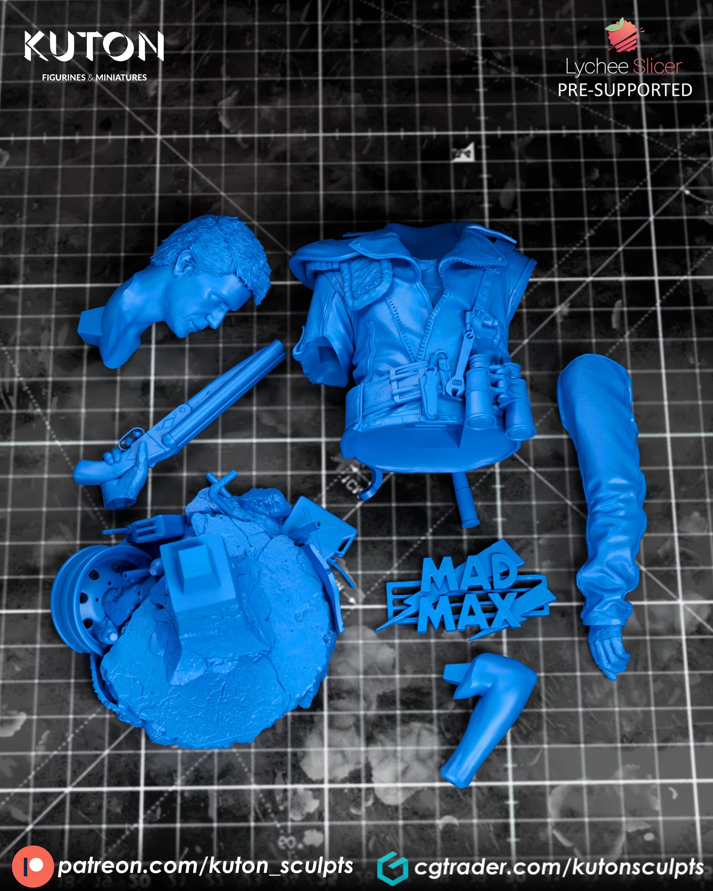 Mad Max Statue / Bust 3d Printed 10 scale