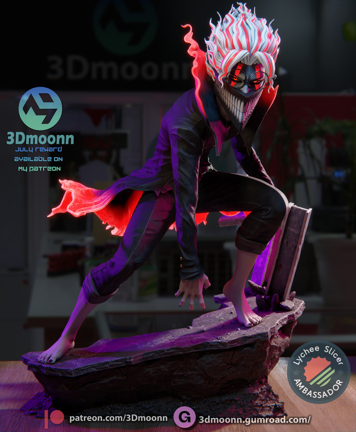 Okarun (Dandadan) Statue - Fan Art - 3D Print Kit