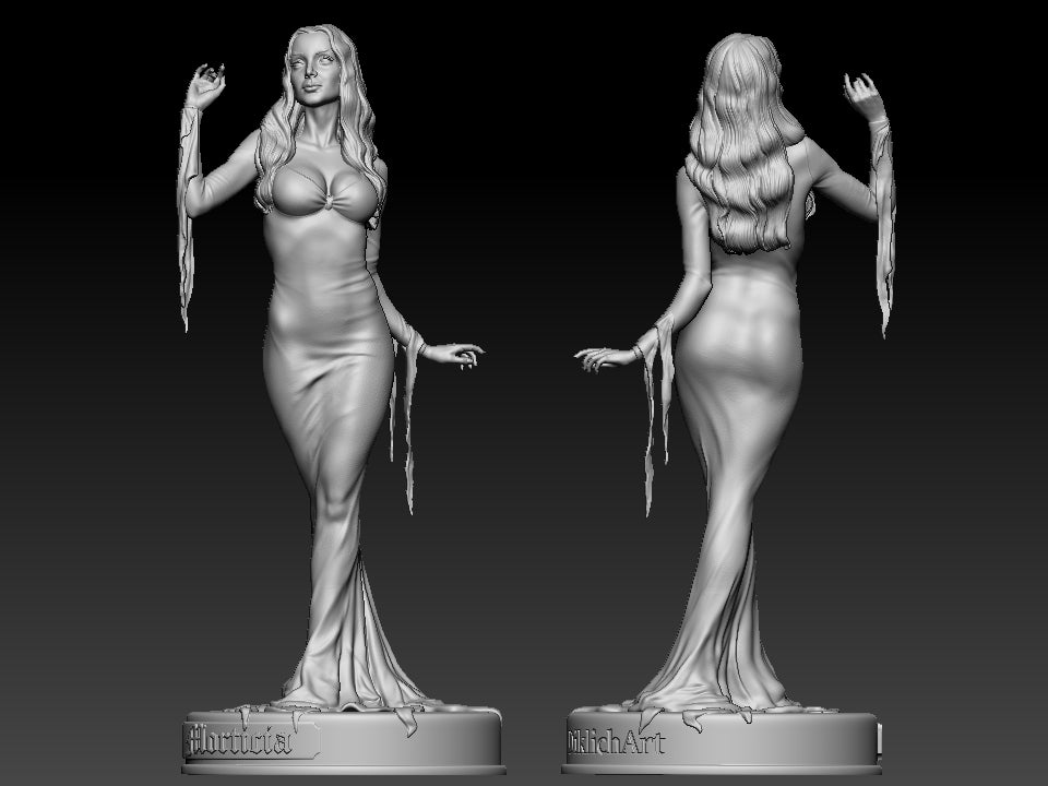 Morticia Addams - 3D Printed Statue Model Kit