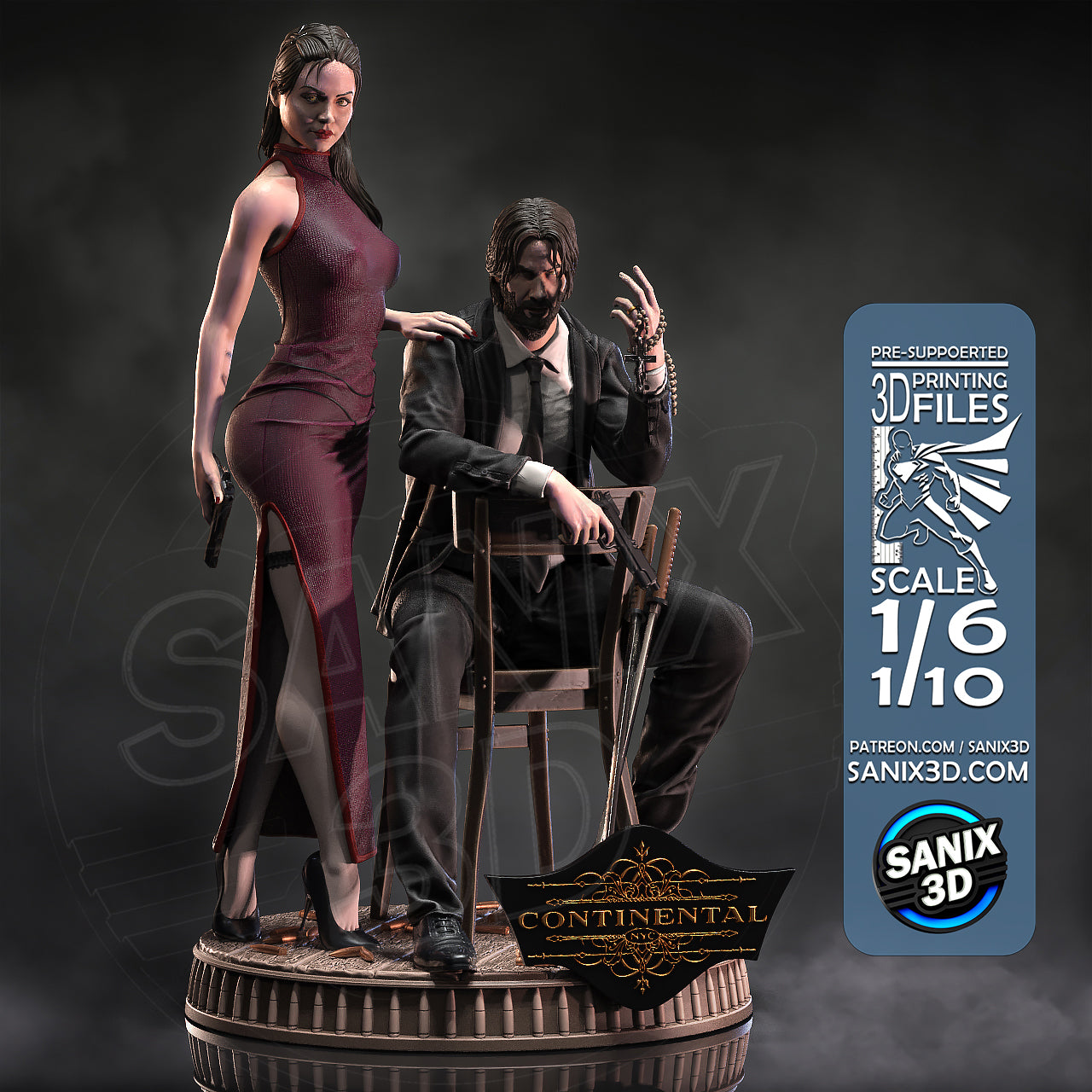 John & Eve (Ballerina) Fan Art - Sanix3D - 1:6 - 1:10 scale
