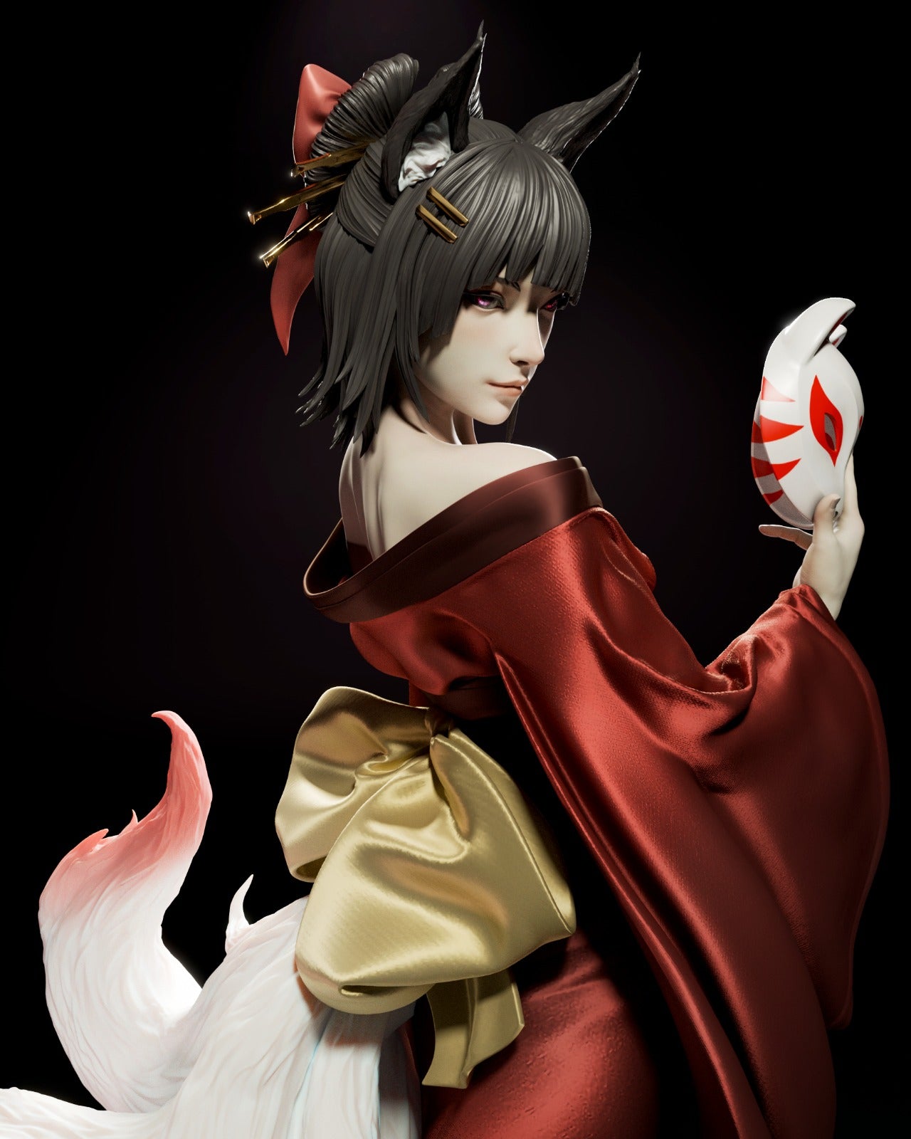 Amatersu / Kitsune (Fan Art) - 3D printed kit (CA3D)